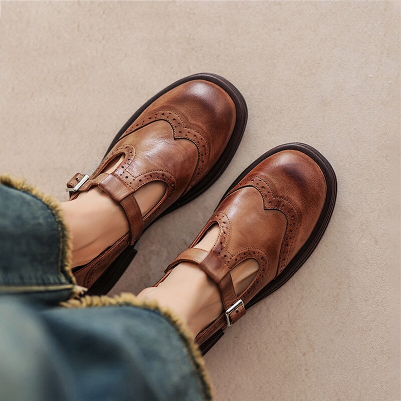 Mary Jane Sandals Vegan Leather Strap
