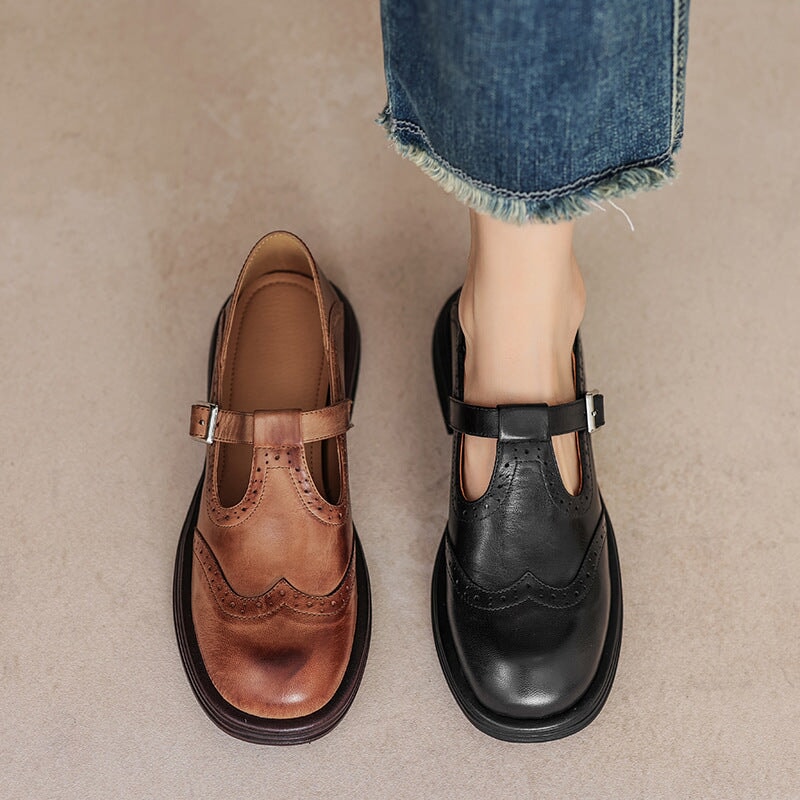 Mary Jane Sandals Vegan Leather Strap