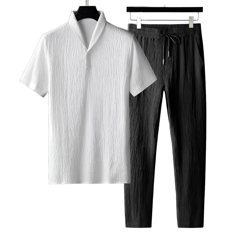 Mens Cotton Polo and Pants Set