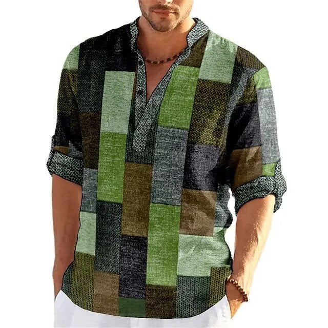 Mens 3D Print Polo Shirt