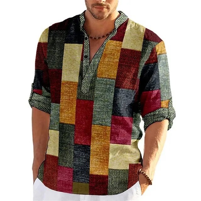 Mens 3D Print Polo Shirt