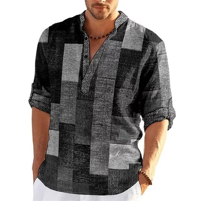 Mens 3D Print Polo Shirt