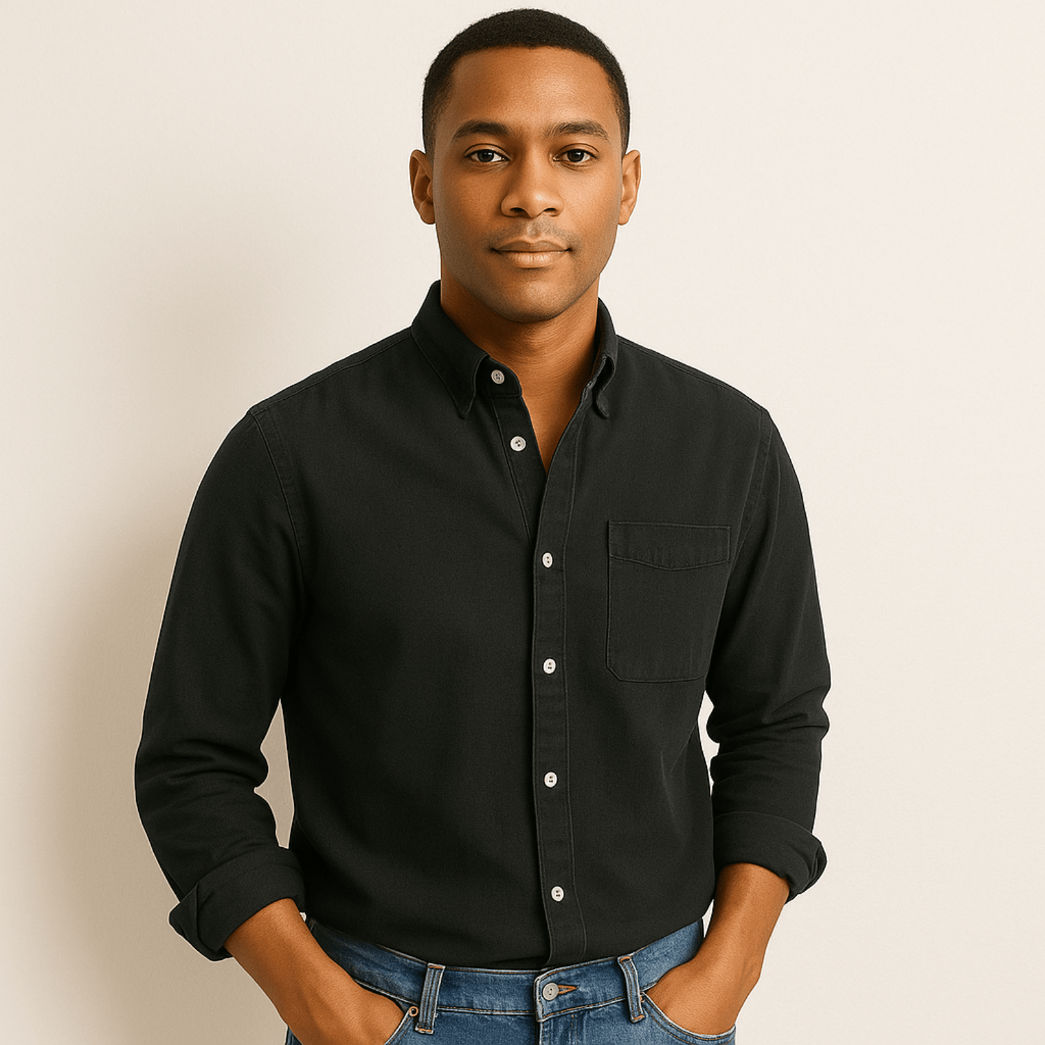 Mens Linen Shirt Long Sleeve Regular Fit Five Color