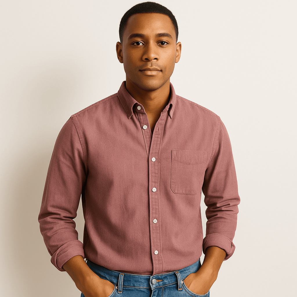 Mens Linen Shirt Long Sleeve Regular Fit Five Color
