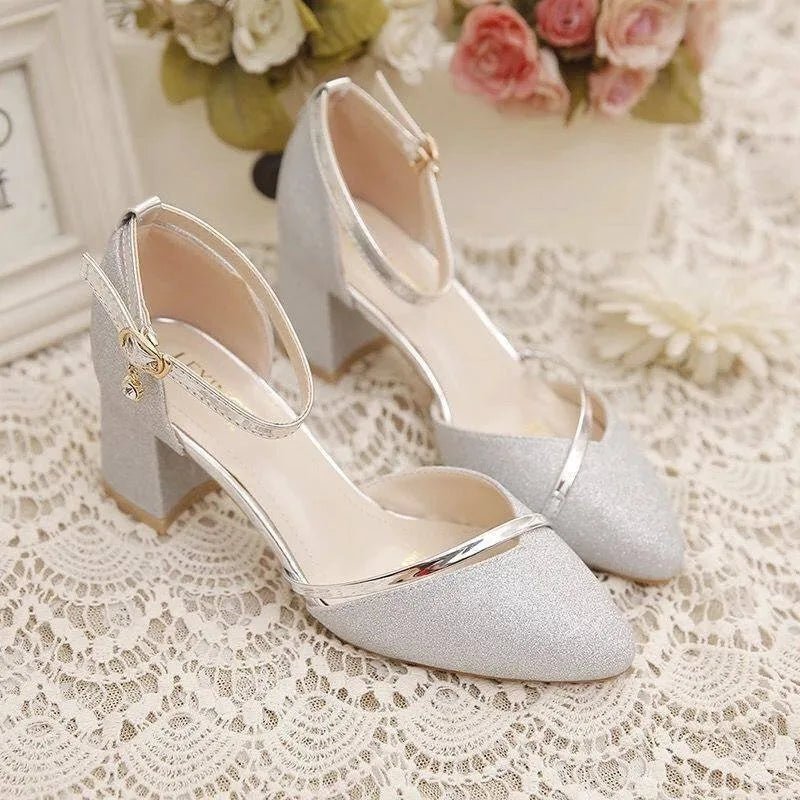 Orthopedic Block Heel Shoes Ankle Strap