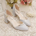 Orthopedic Block Heel Shoes Ankle Strap