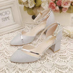 Orthopedic Block Heel Shoes Ankle Strap
