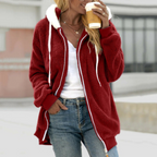 Women's Fleece Zip Up Hoodie Soft Hooded Jacket Casual Fall
