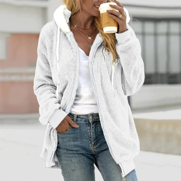 Women's Fleece Zip Up Hoodie Soft Hooded Jacket Casual Fall