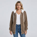 Women's Fleece Zip Up Hoodie Soft Hooded Jacket Casual Fall