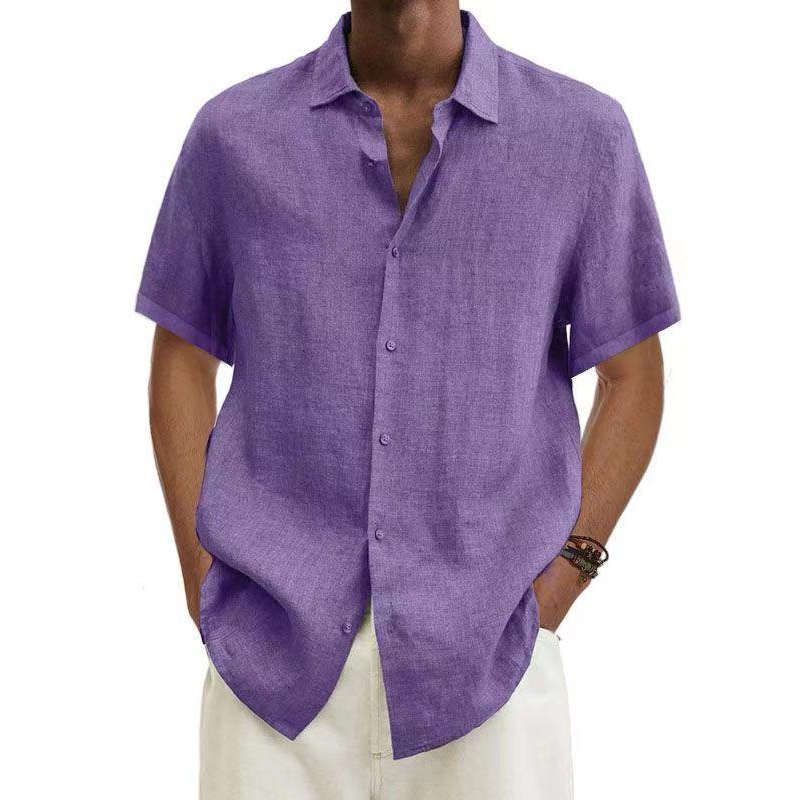 Mens Casual Short Sleeve Shirt Five Color