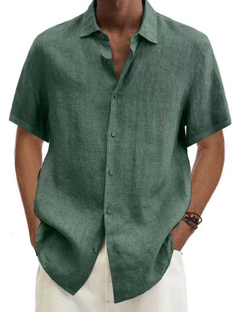 Mens Casual Short Sleeve Shirt Five Color