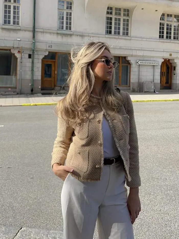 Women's Elegant Jacket Polyester Versatile Smart Casual