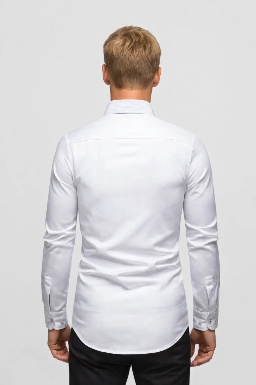 Mens Tailored Fit Shirt Long Sleeve Cotton Four Color