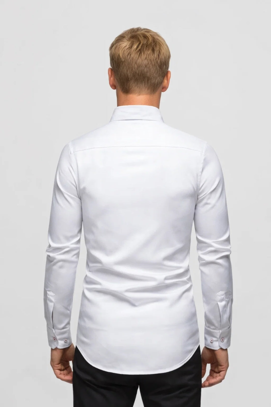 Mens Tailored Fit Shirt Long Sleeve Cotton Four Color