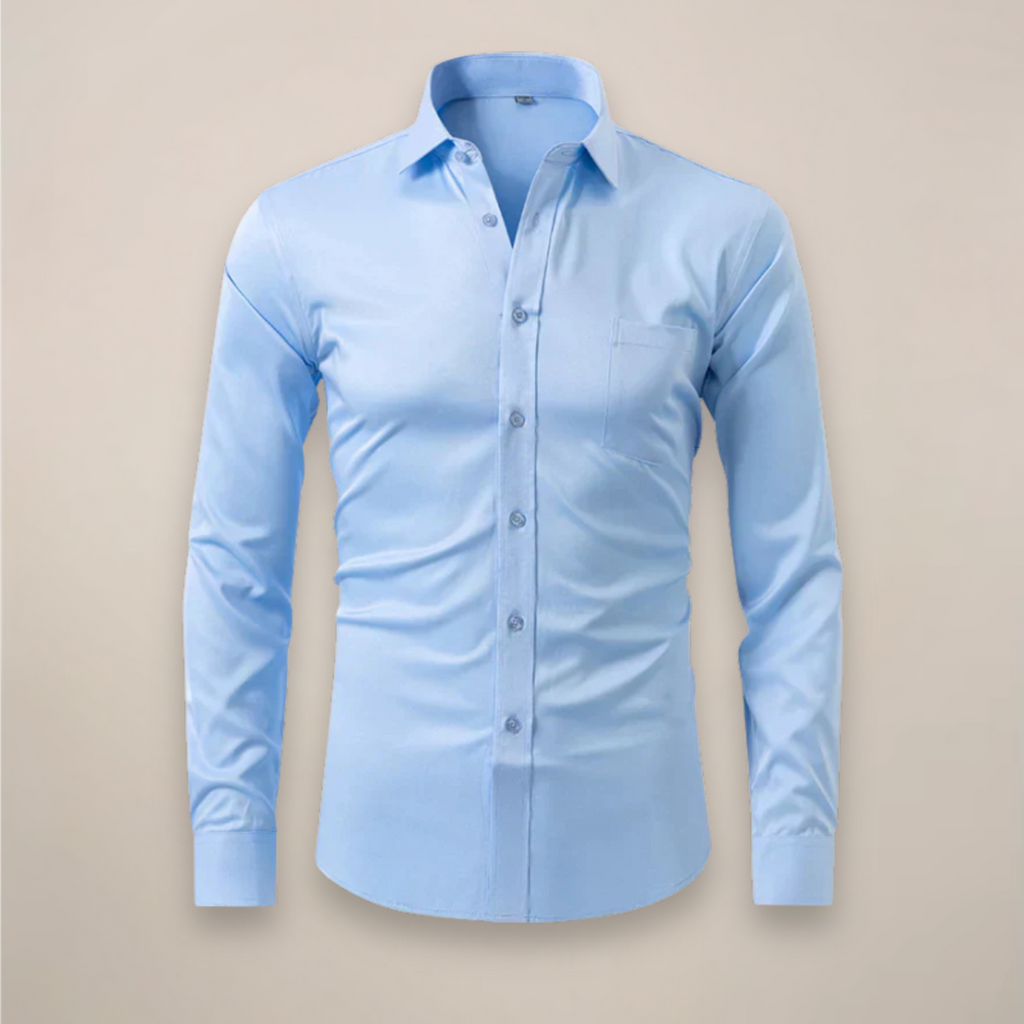 Mens Shirt Long Sleeve Structured Fit Wrinkle Free Five Color