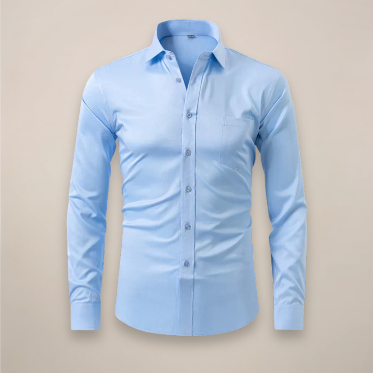 Mens Shirt Long Sleeve Structured Fit Wrinkle Free Five Color