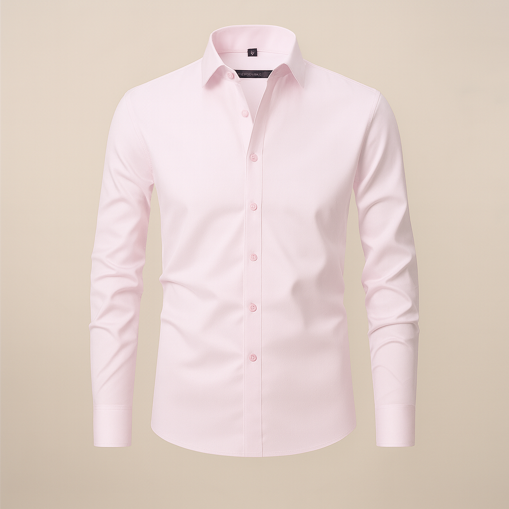 Mens Shirt Long Sleeve Structured Fit Wrinkle Free Five Color