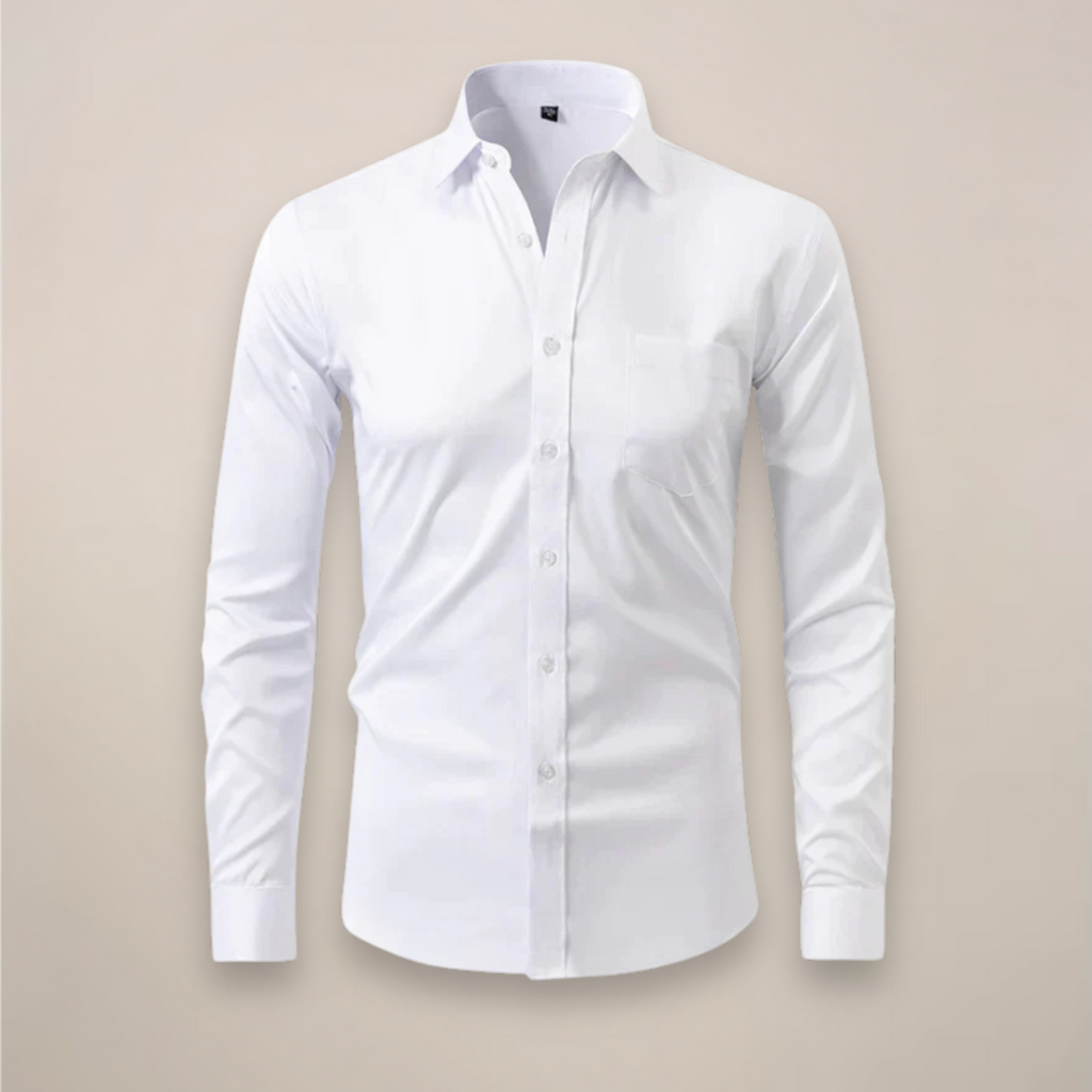 Mens Shirt Long Sleeve Structured Fit Wrinkle Free Five Color