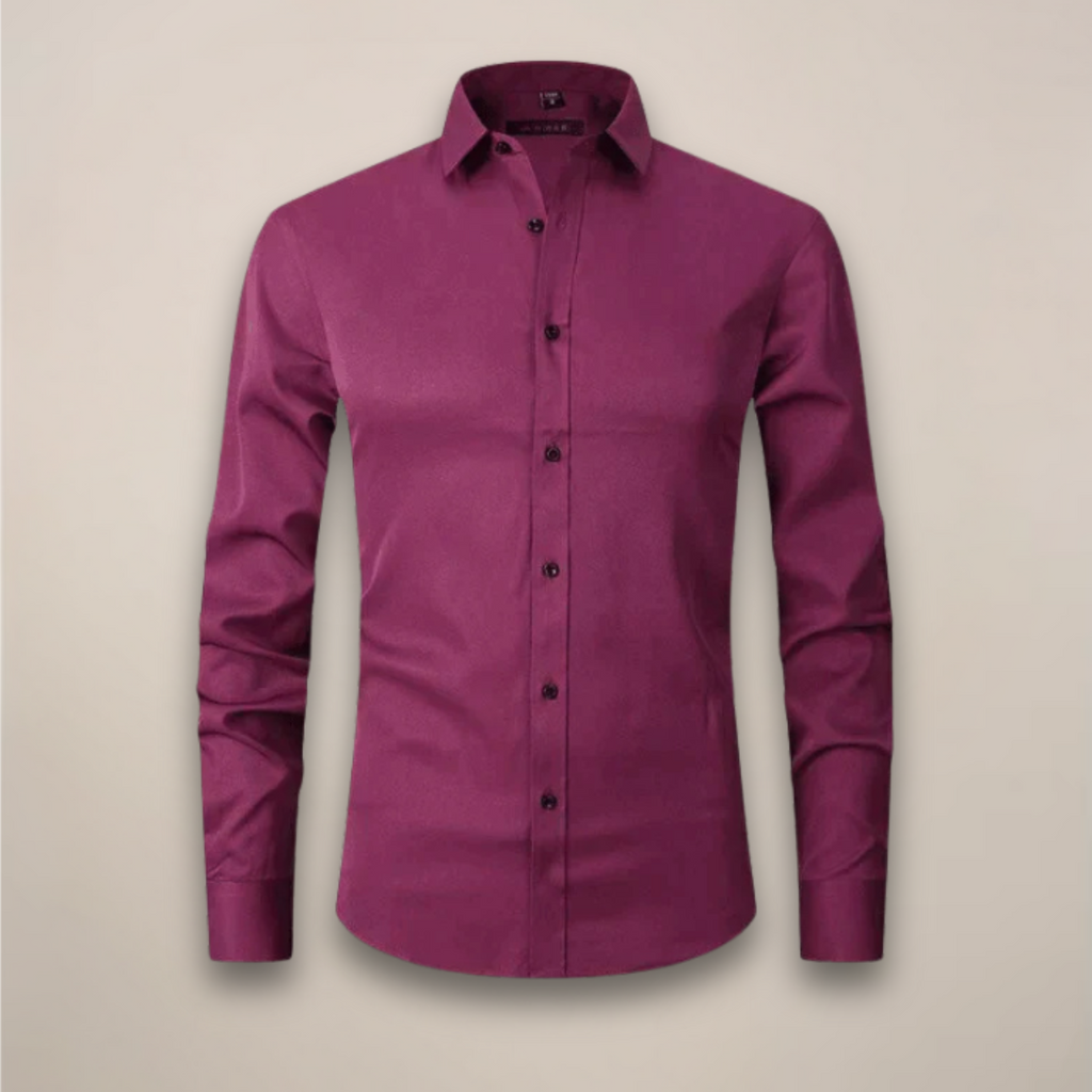 Mens Shirt Long Sleeve Structured Fit Wrinkle Free Five Color