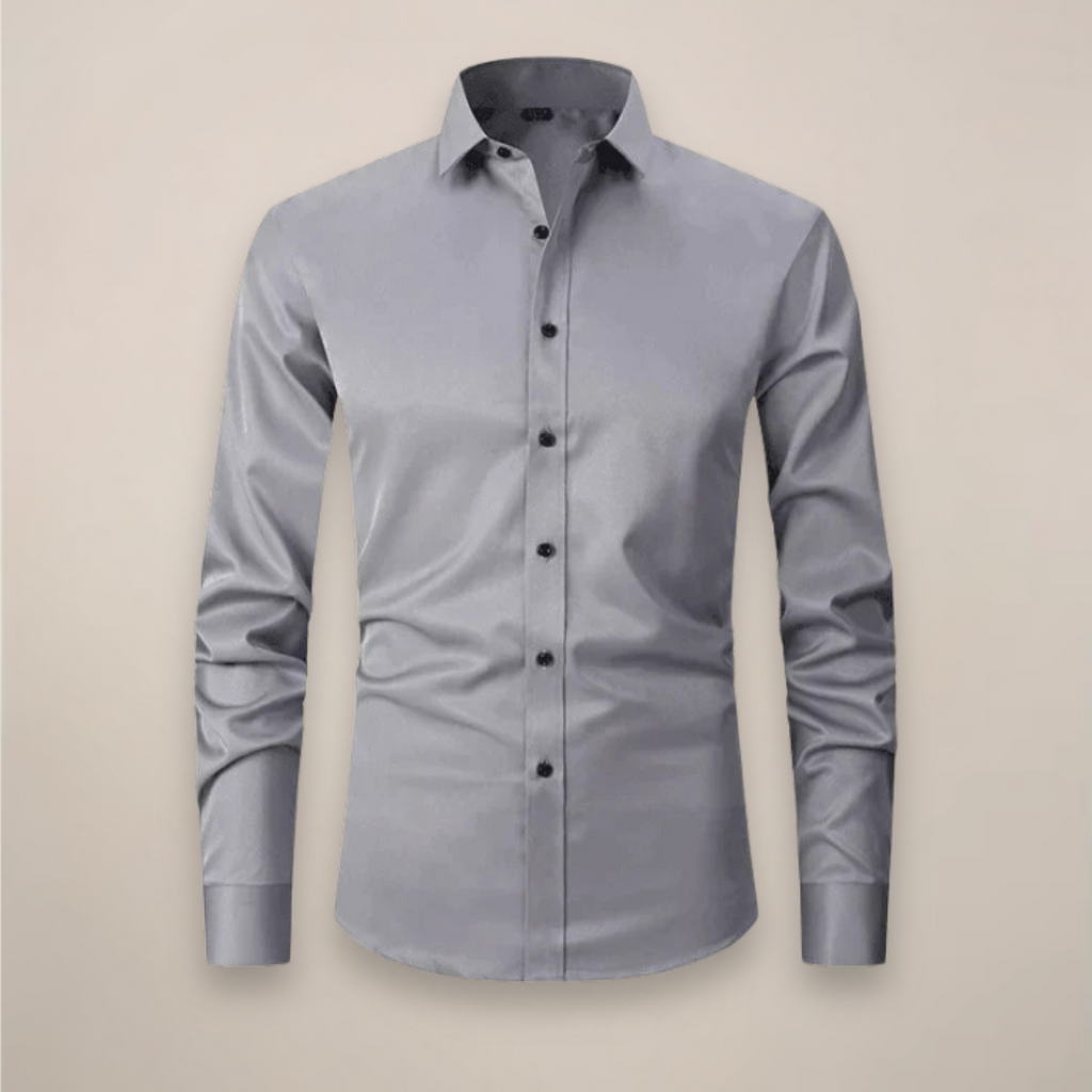 Mens Shirt Long Sleeve Structured Fit Wrinkle Free Five Color