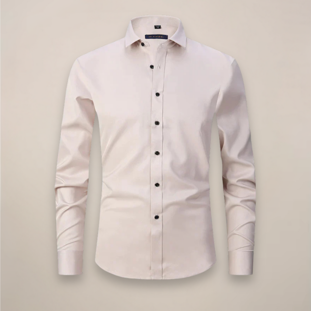Mens Shirt Long Sleeve Structured Fit Wrinkle Free Five Color
