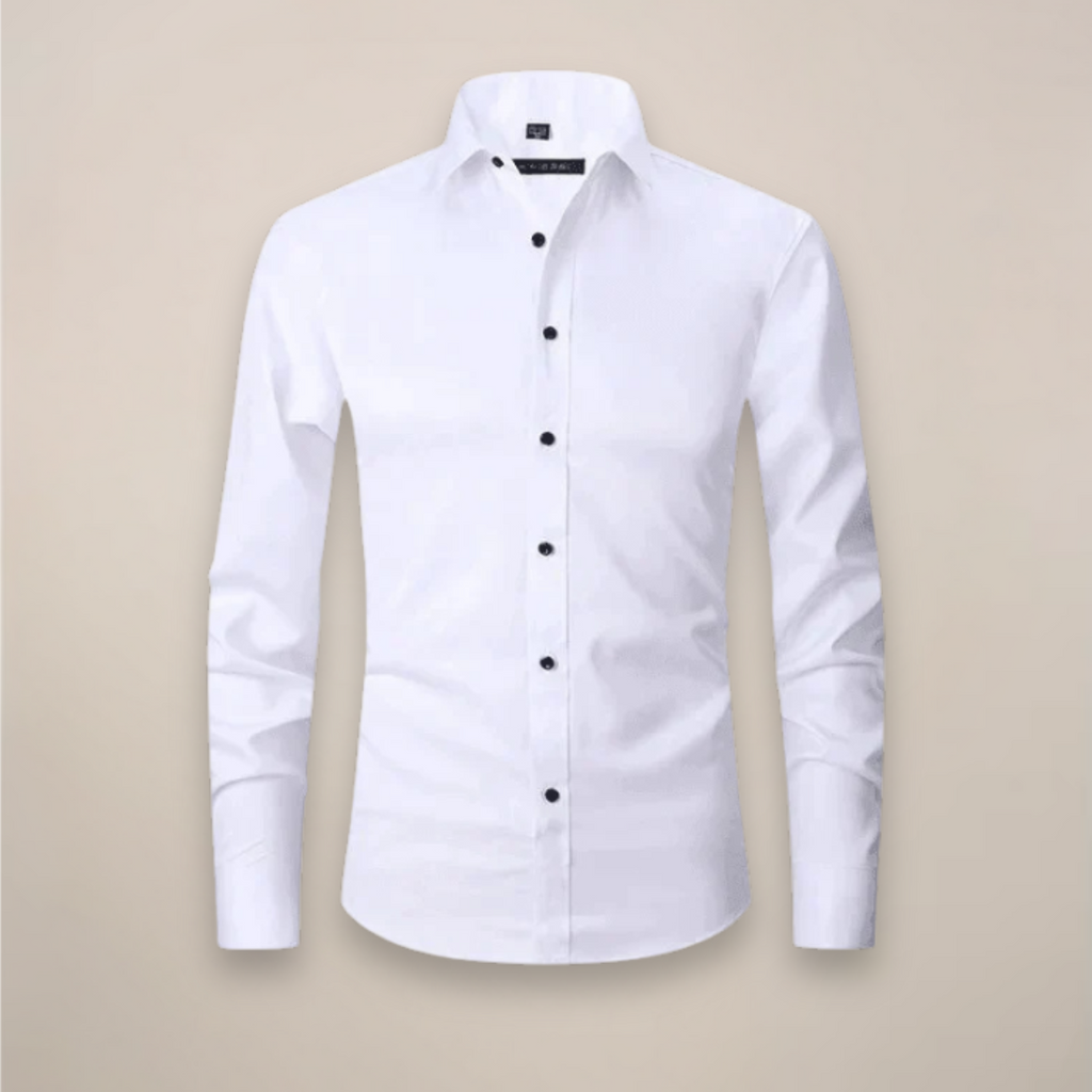 Mens Shirt Long Sleeve Structured Fit Wrinkle Free Five Color