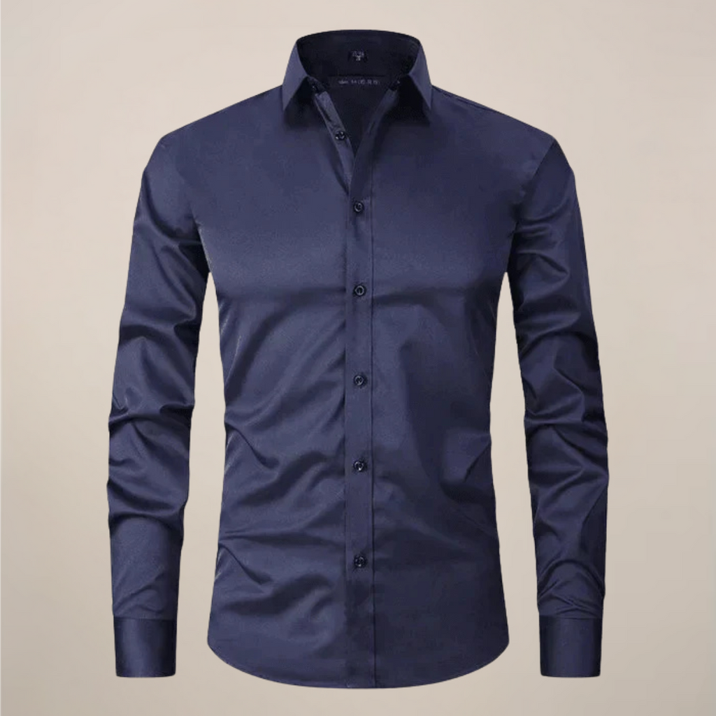 Mens Shirt Long Sleeve Structured Fit Wrinkle Free Five Color