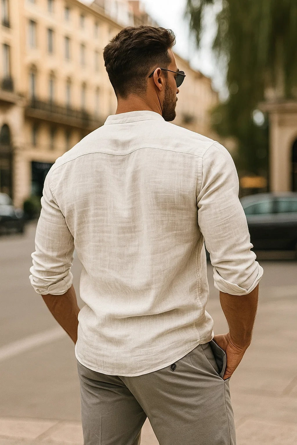 Mens Shirt Three Quarter Sleeve Relaxed Fit Five Color