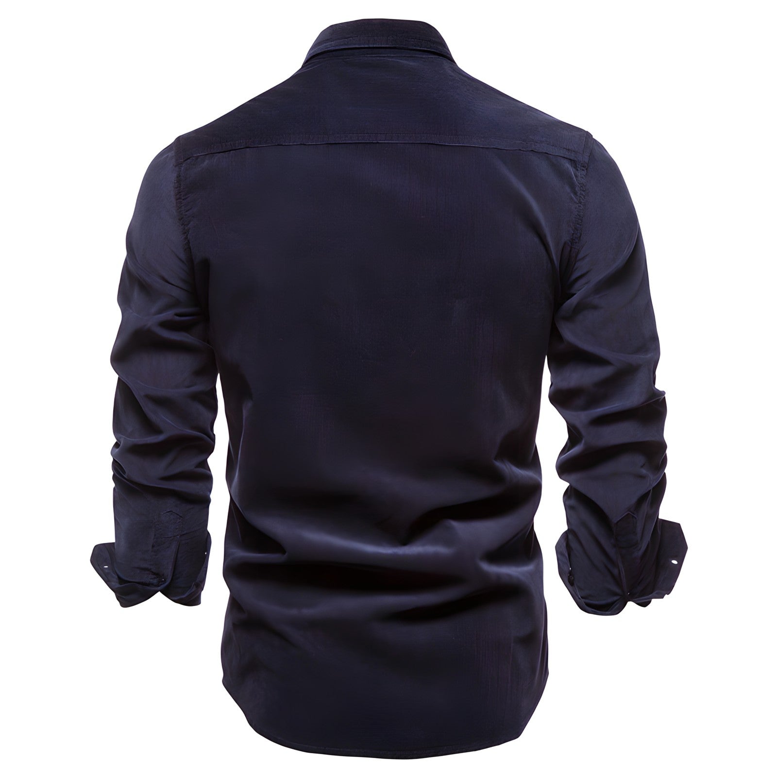 Mens Long Sleeve Shirt Chest Pocket Cotton Five Color