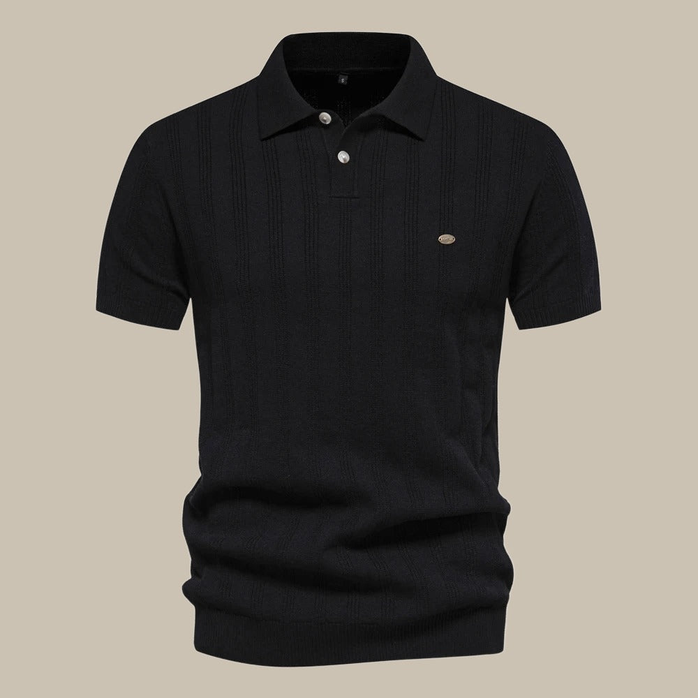 Mens Wool Short Sleeve Polo