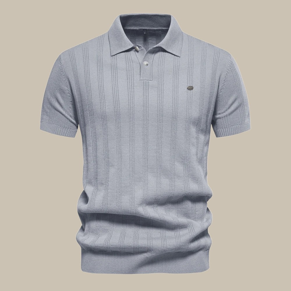 Mens Wool Short Sleeve Polo