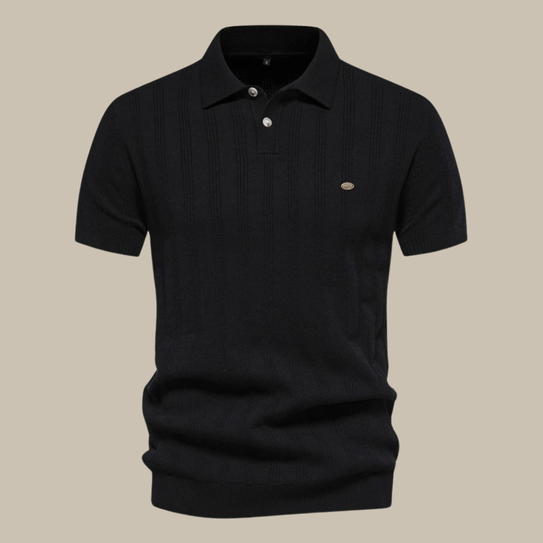 Mens Wool Short Sleeve Polo