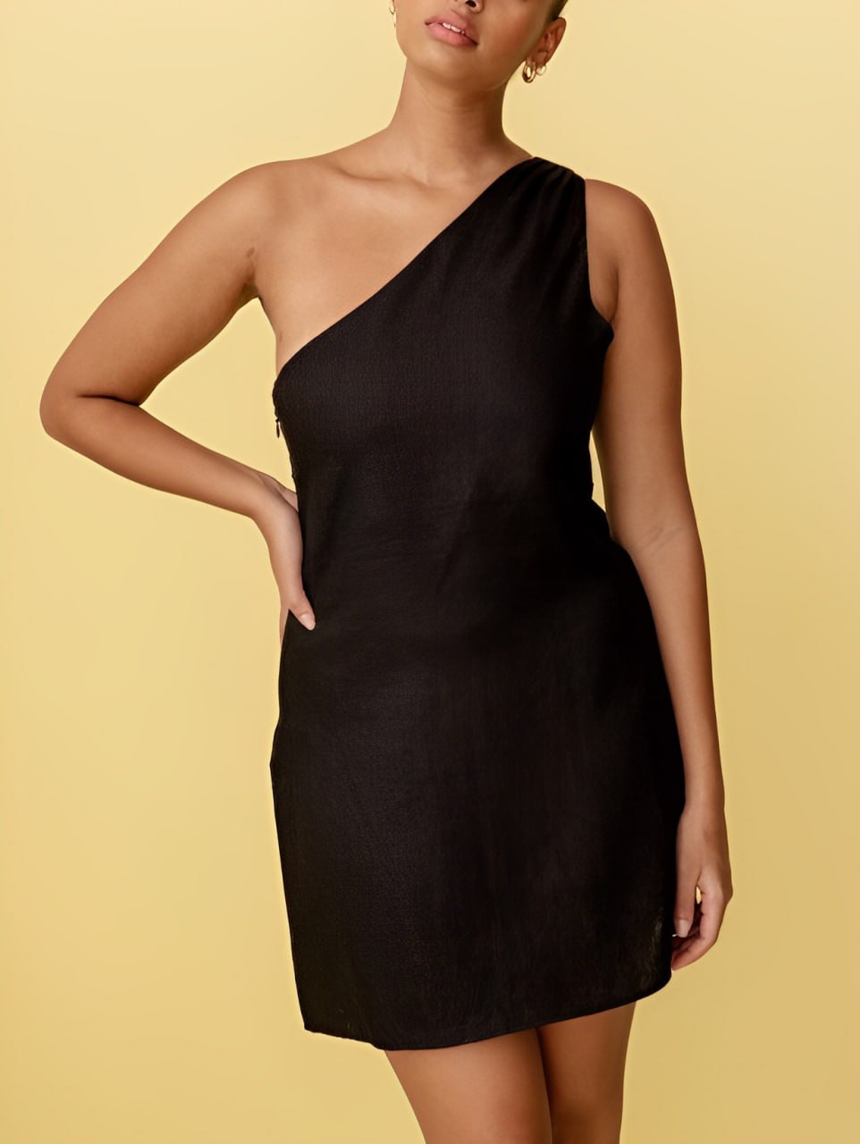 Womens One Shoulder Mini Summer Dress Asymmetric Four Color
