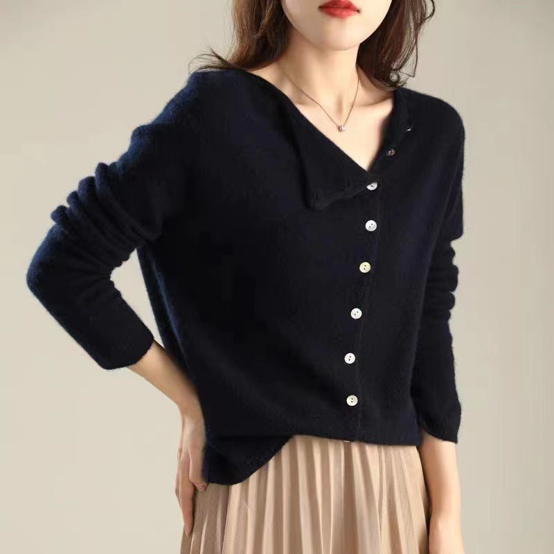 Women's Vintage Knit Sweater Soft Textured Casual Retro