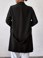 Women's Reversible Long Coat Bow Belt Trench Two Sided