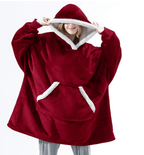 Wearable Hooded Blanket Fleece Oversized Front Pocket Unisex