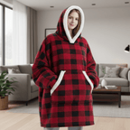 Wearable Hooded Blanket Fleece Oversized Front Pocket Unisex