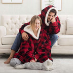 Wearable Hooded Blanket Fleece Oversized Front Pocket Unisex