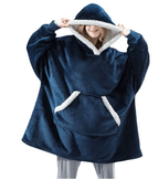 Wearable Hooded Blanket Fleece Oversized Front Pocket Unisex