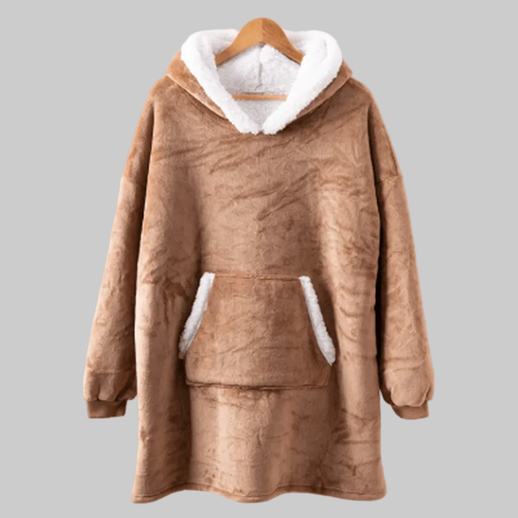 Wearable Hooded Blanket Fleece Oversized Front Pocket Unisex