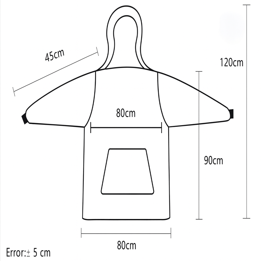 Wearable Hooded Blanket Fleece Oversized Front Pocket Unisex