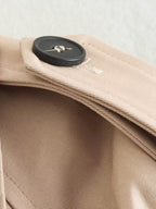 Women's Cropped Trench Coat Beige Double Breasted Buttoned