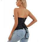 Womens Lace Corset Top Off Shoulder