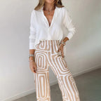 Two-Piece Set Shirt Patterned Pants