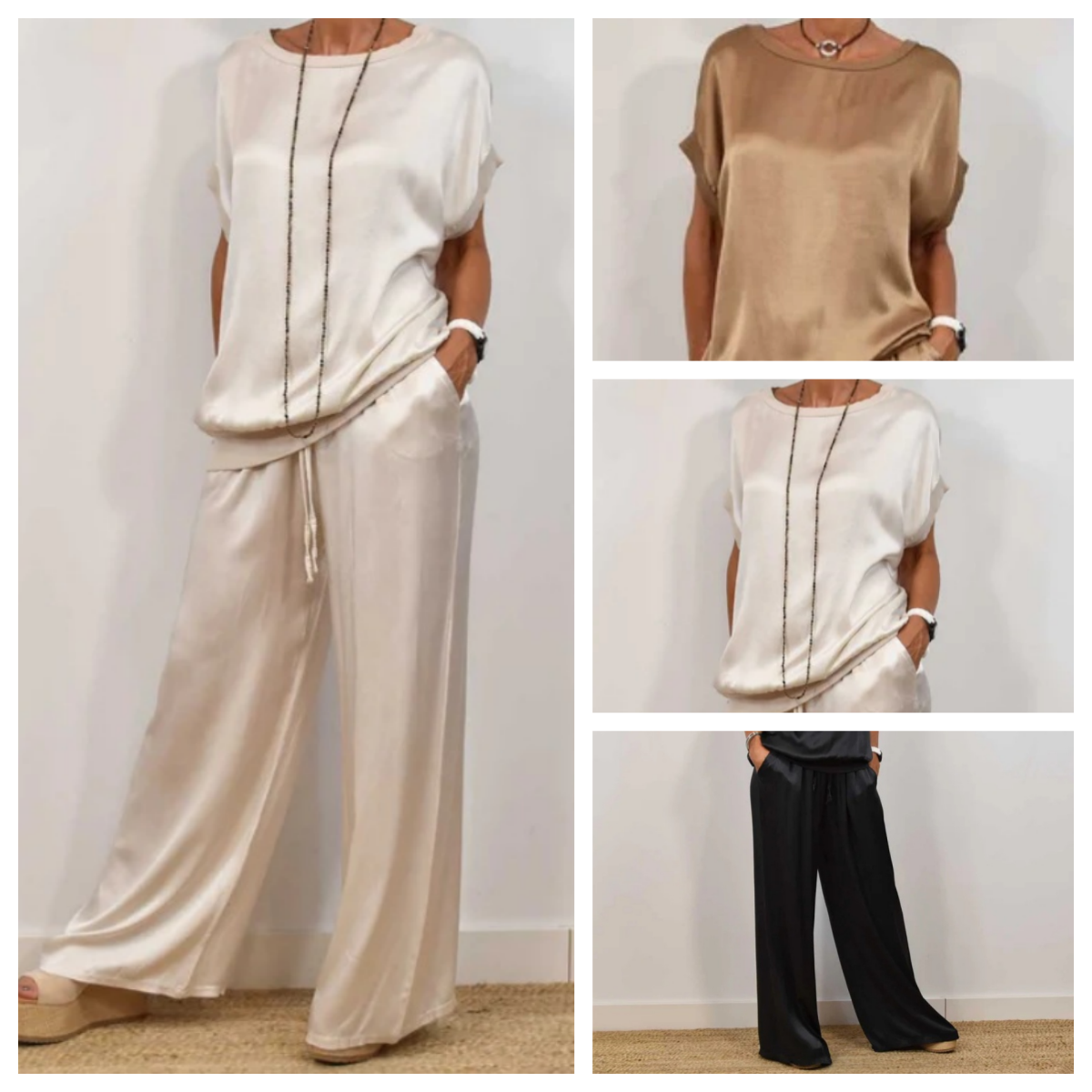 Two-Piece Set Blouse Pants Drawstring