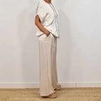 Two-Piece Set Blouse Pants Drawstring