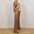 Two-Piece Set Blouse Pants Drawstring
