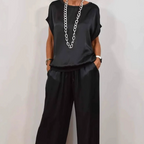 Two-Piece Set Blouse Pants Drawstring