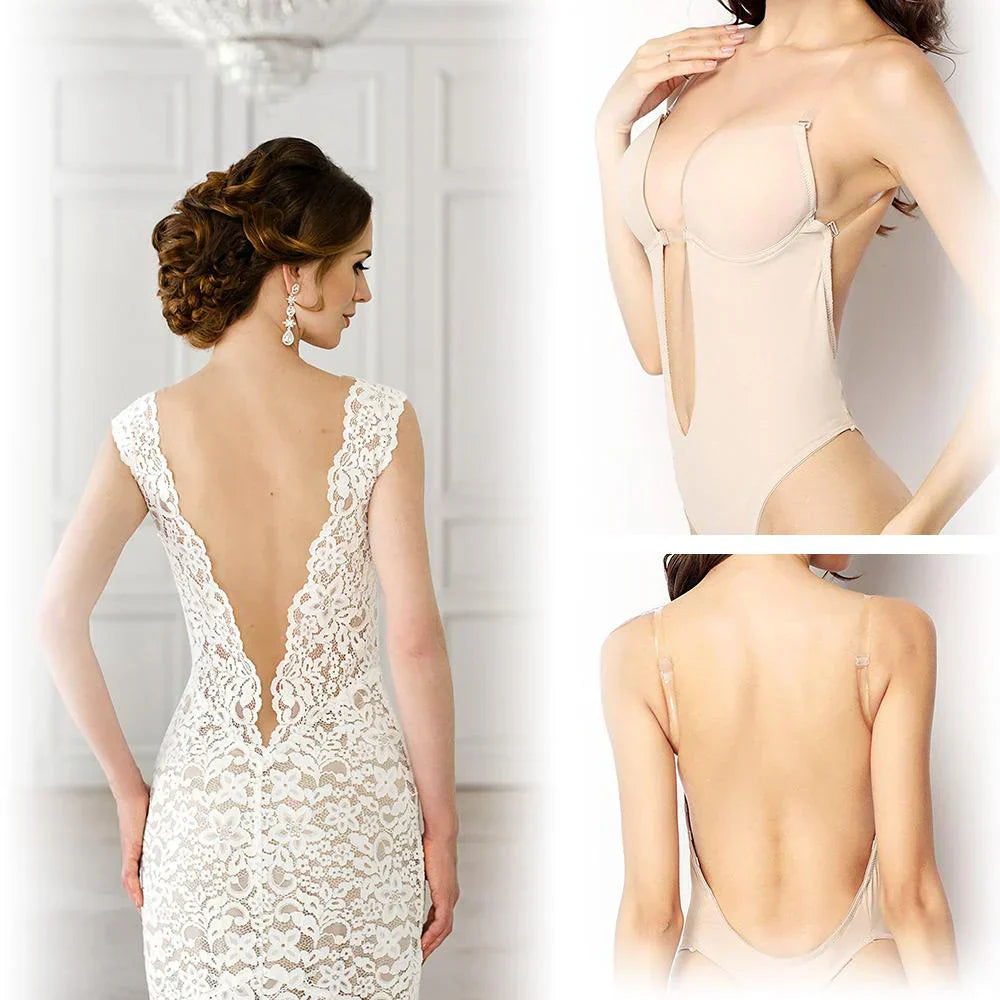 Backless Bodysuit Bra Invisible Support